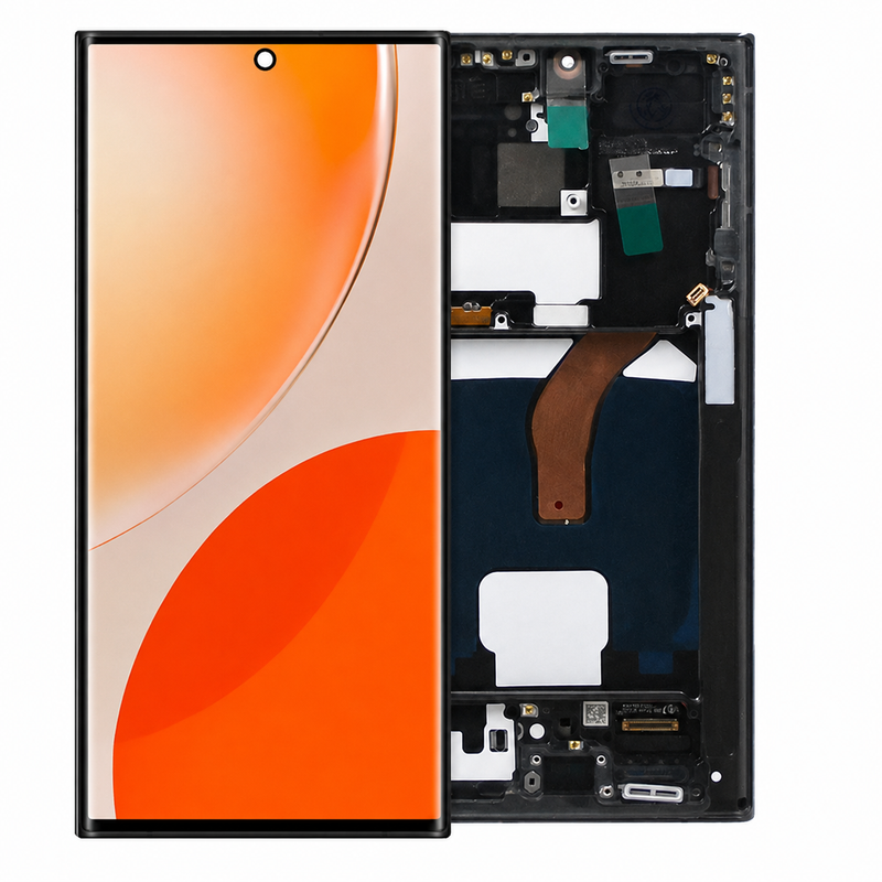 ECRAN SAMSUNG S22 ULTRA S908F AVEC CHASSIS (INCELL) NOIR