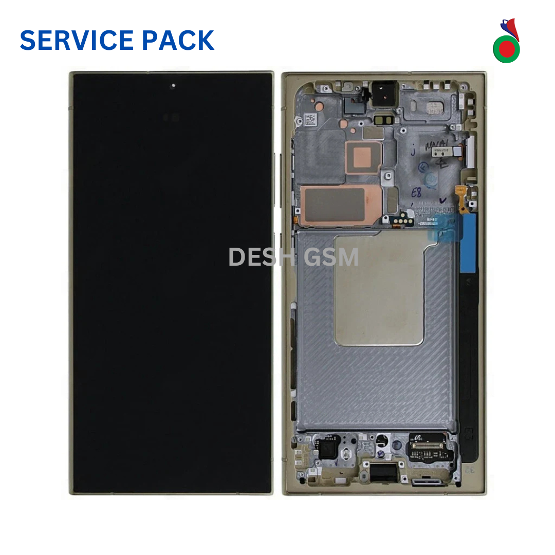 Ecran Complet S24 Ultra 5G S928 AVEC CHASSIS | SERVICE PACK | TITANIUM GRIS/ORANGE/VIOLET | SAMSUNG