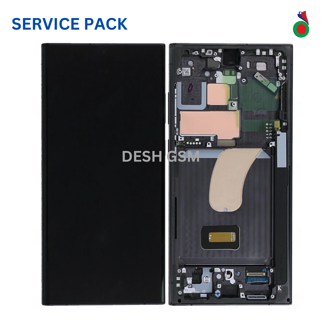 ECRAN SAMSUNG S23 Ultra 5G 2023 S918U | AVEC CHASSIS SERVICE PACK | NOIR | US VERSION
