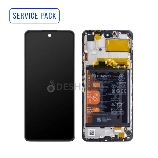ECRAN LCD HUAWEI P SMART 2021 HONOR 10X LITE SERVICE PACK AVEC CHASSIS+BATTERIE | NOIR