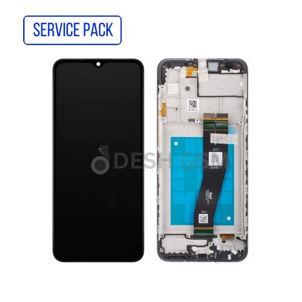 ECRAN LCD SAMSUNG A02S 2020 A025G AVEC CHASSIS SERVICE PACK * COLOR NOIR FLEX *EUROPE VERSION PETIT ECRAN*