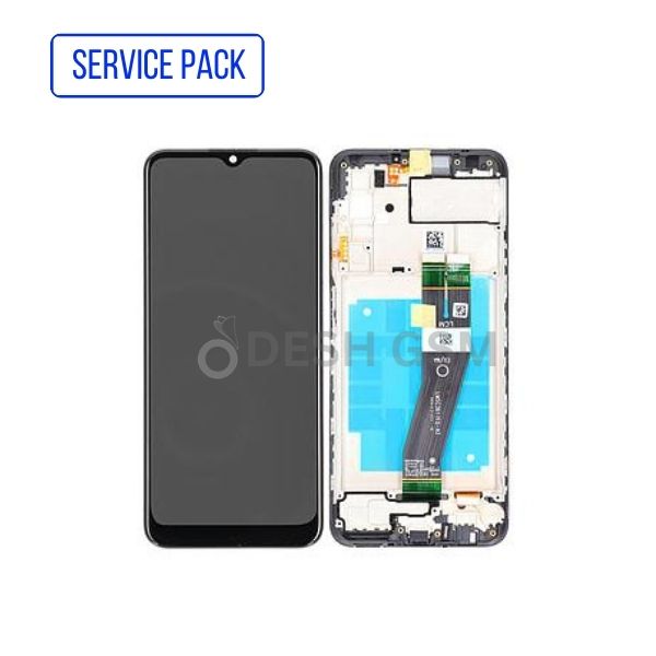 ECRAN AVEC CHASSIS SAMSUNG A03 A035G 2022 NOIR NAPPE SERVICE PACK *EU