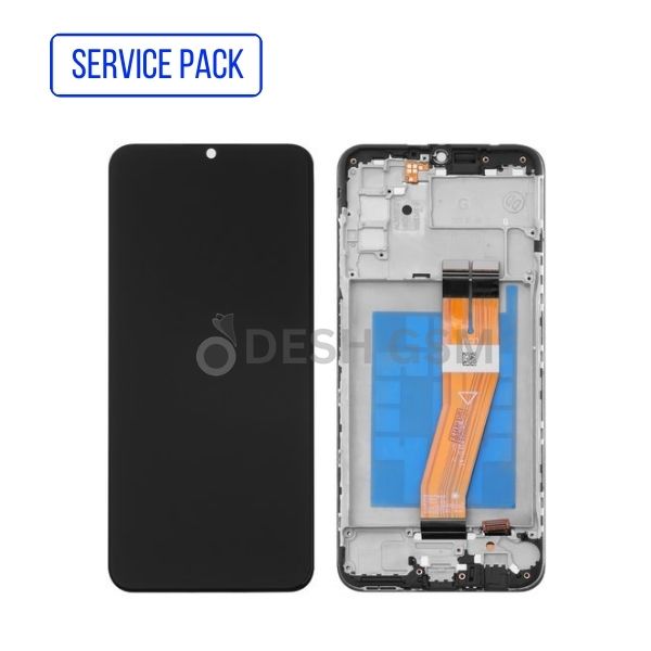 ECRAN AVEC CHASSIS SAMSUNG A03S A037F SERVICE PACK | NAPPE OR 2020 (PETIT ECRAN)