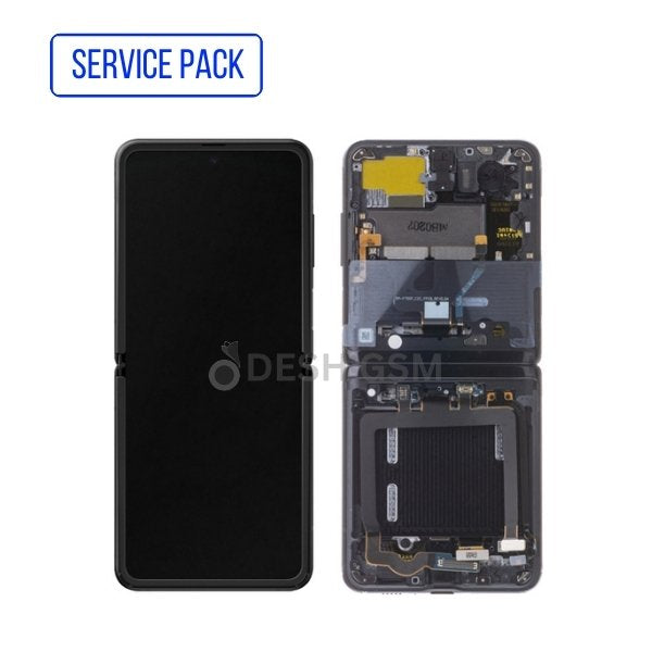 ECRAN COMPLET INTERIEUR GALAXY Z FLIP-F700 2020 | SERVICE PACK | MIROR NOIR | SAMSUNG
