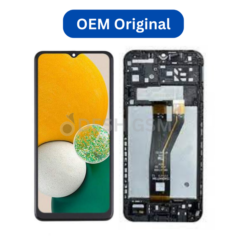 ECRAN SAMSUNG GALAXY SM-A146P | A146U (A14 5G-2023) BLACK (SMALL CONNECTOR) AVEC CHASSIS (OEM ORIGINAL)