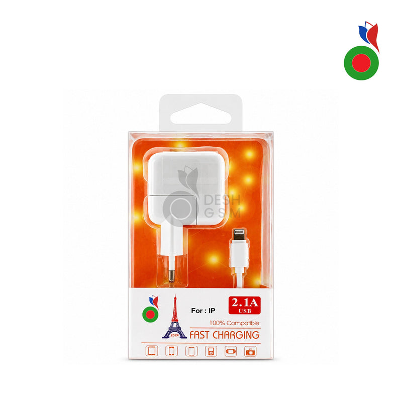 Fast Charger USB A vers Lightning - 2.1A | iPad | iPhone