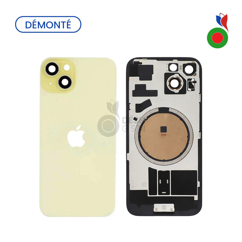 Vitre Arriere sans MagSafe - iPhone 15 | JAUNE (Original Demonte) - Grade A