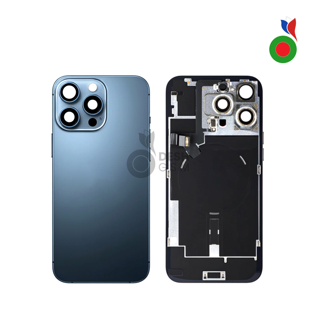 Vitre Arrière Complète avec MagSafe - iPhone 16 Pro Max | TITANE BLEU - Sans Logo