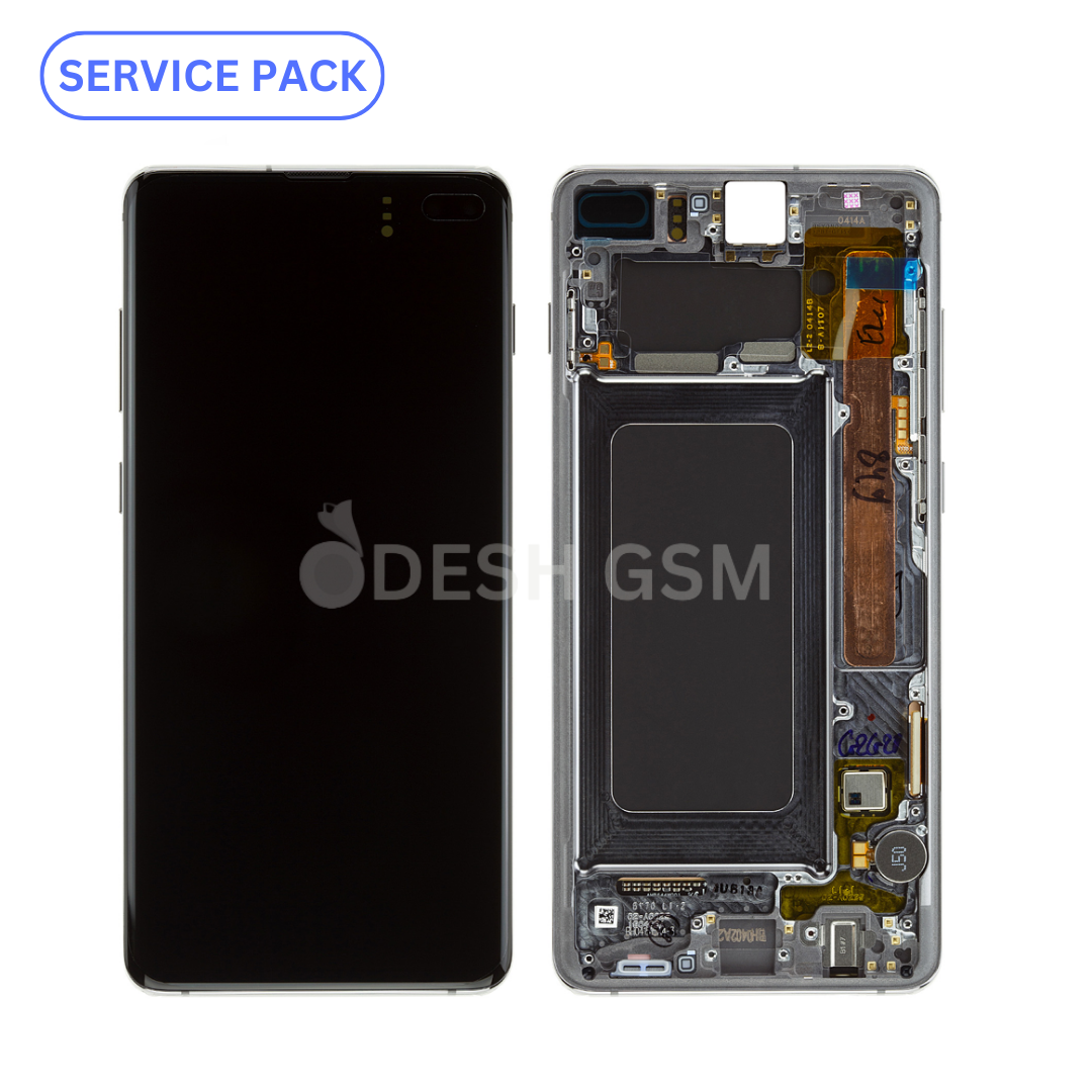 ECRAN LCD SAMSUNG S10 PLUS G975F SERVICE PACK AVEC CHASSIS (Noir)