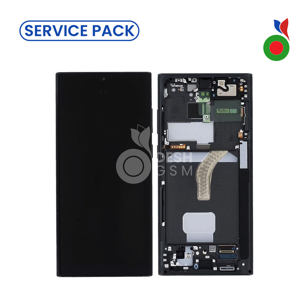 Ecran Complet S22 Ultra S908B - Service Pack | SAMSUNG (NOIR)
