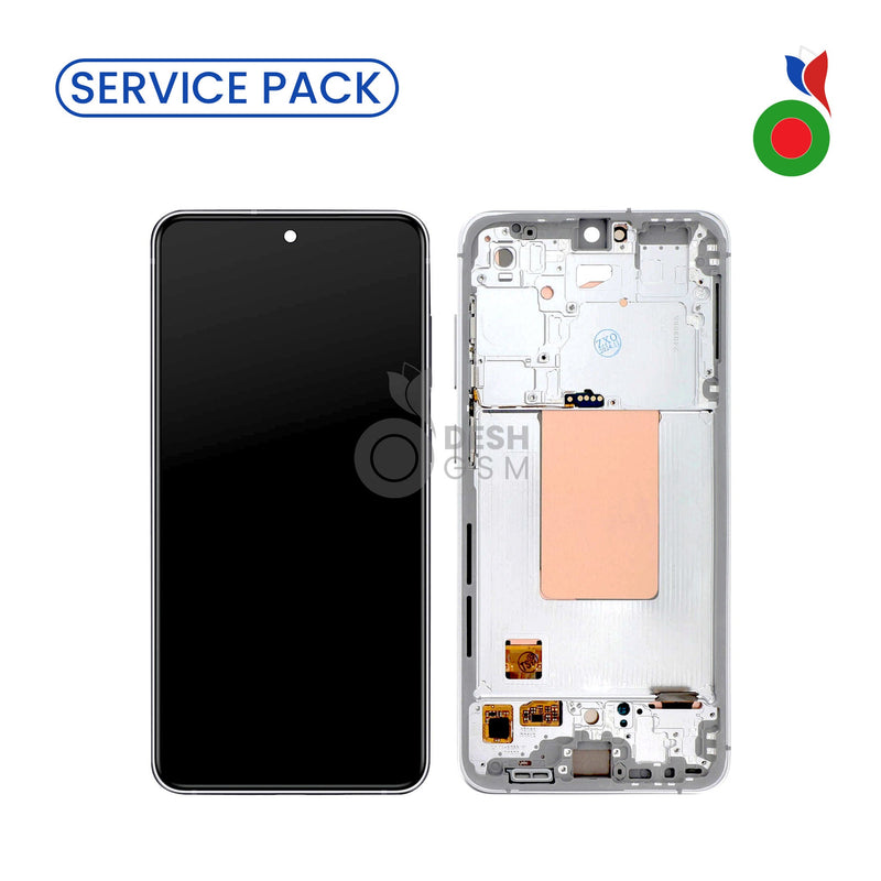 Ecran Complet S24 FE 5G avec Chassis (S721B) | BLANC - SERVICE PACK | SAMSUNG | AS