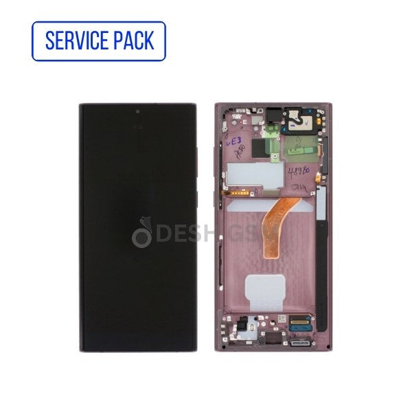 ECRAN LCD SAMSUNG S22 ULTRA S908F SERVICE PACK (BORDEAUX)