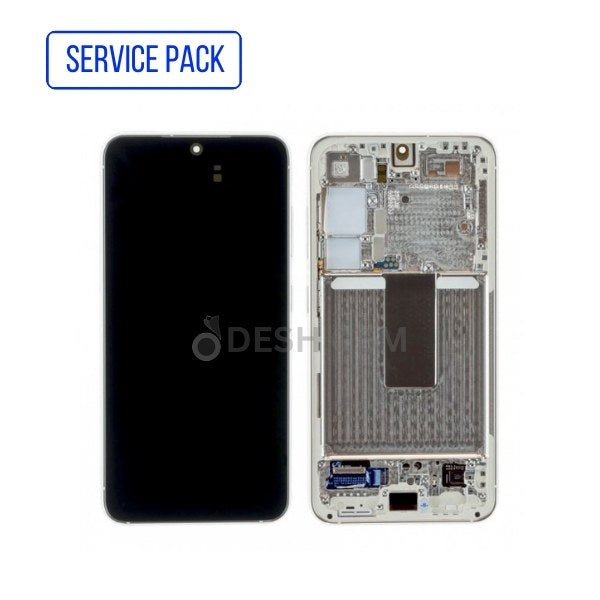 ECRAN SAMSUNG S23 5G S911B ECRAN SERVICE PACK (Crème) AVEC CHASSIS