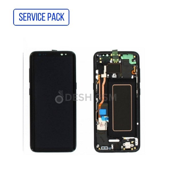 ECRAN SAMSUNG S8 PLUS G955F SERVICE PACK AVEC CHASSIS - NOIR