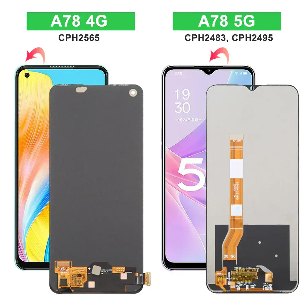 32281 - ECRAN LCD POUR OPPO RENO 7 4G / RENO 8 4G / F21 PRO NOIR AVEC CHASSIS 4130179 SERVICE PACK - OPPO - 4130179