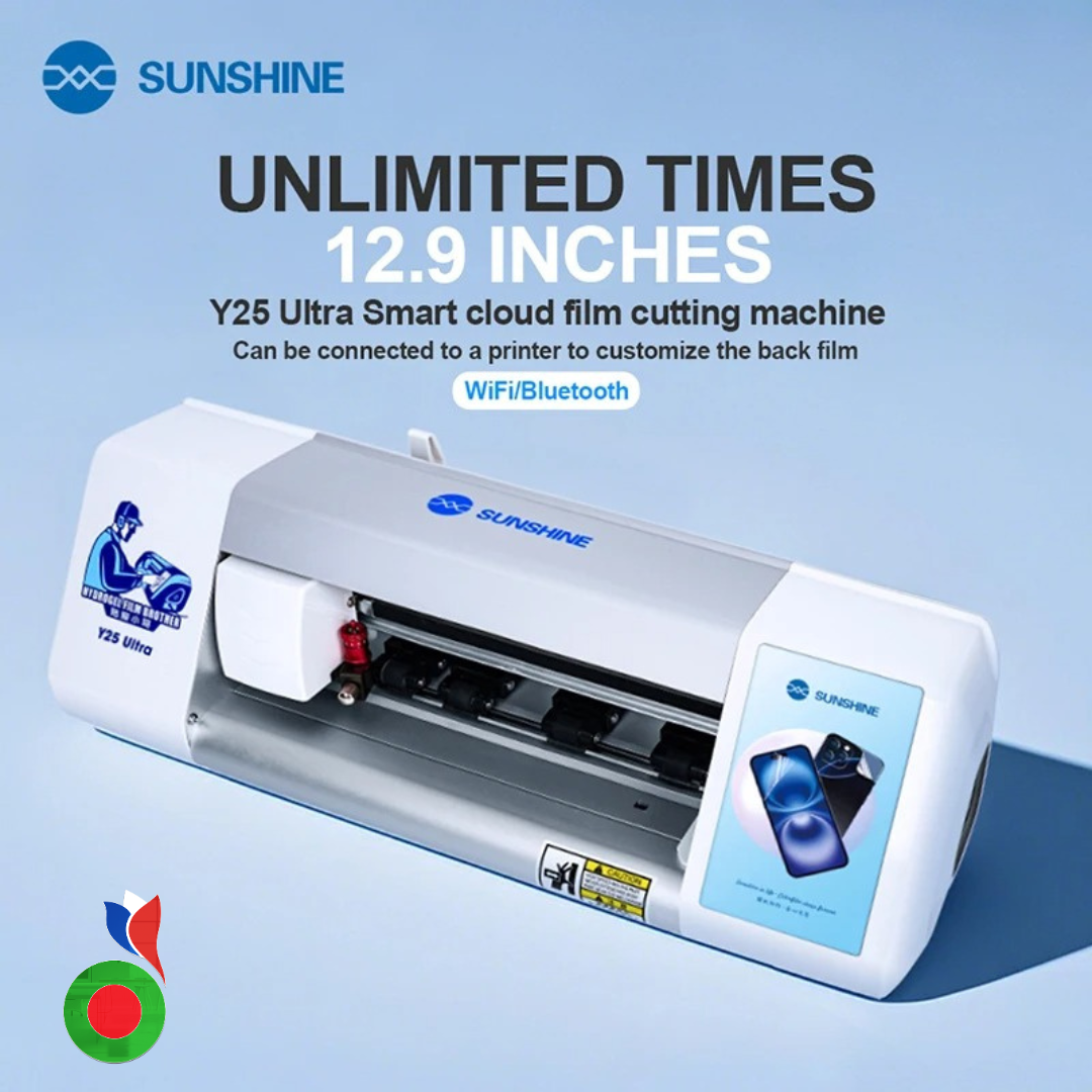 SUNSHINE Y25 Ultra – Machine de Découpe de Film Intelligente Cloud | WiFi + Bluetooth | Supporte 80+ Langues | Découpe Écran jusqu’à 12.9