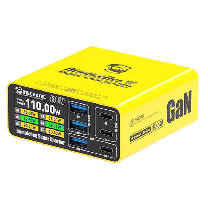 Smart Multi-Port 110 Watt Charger - 6 Port | PD 3.0 | QC 3.0 (M-Power 110 Pro) | MECHANIC