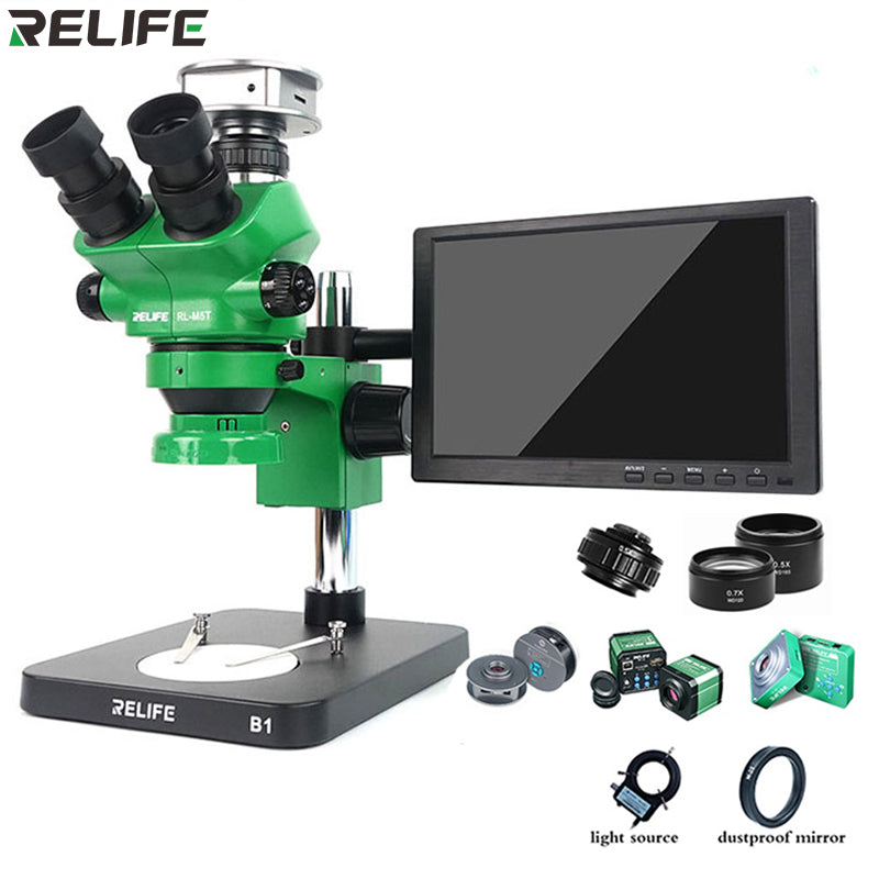 Microscope RL-M5T avec SS-004N | 7X-45X Zoom | RELIFE