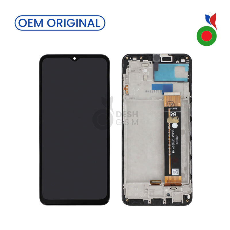 Ecran Complet LCD A23 5G avec Chassis (A236B, A236U) | NOIR - OEM ORIGINAL | SAMSUNG