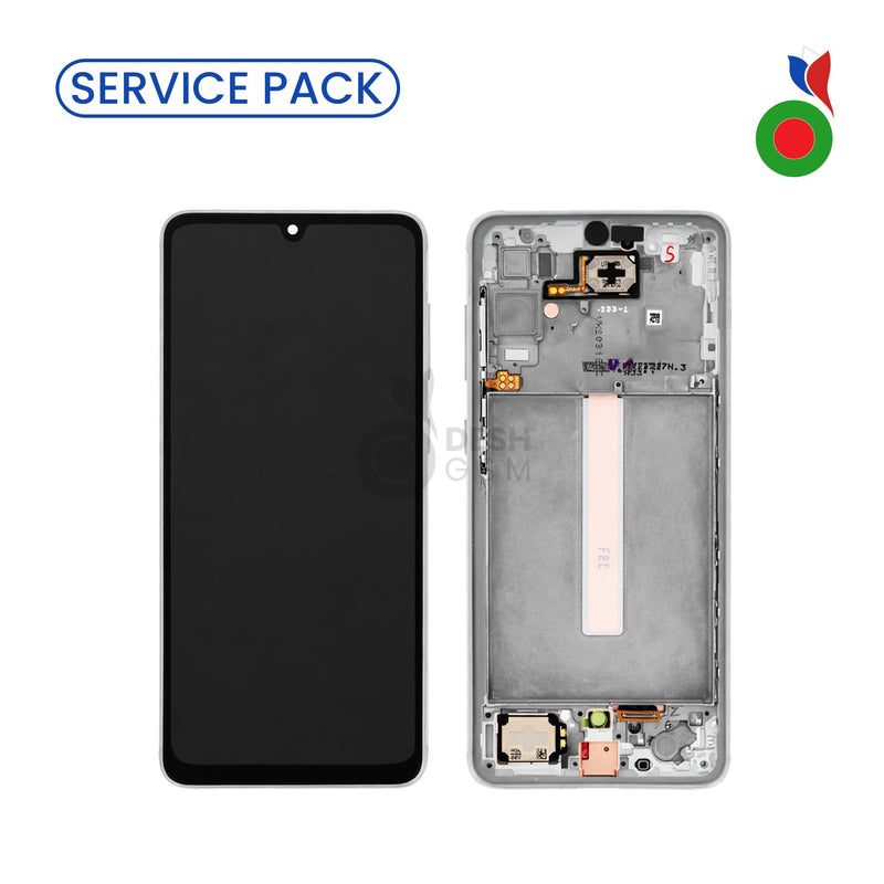 Ecran Complet LCD A33 5G avec Chassis (A336B) | BLANC - SERVICE PACK | SAMSUNG