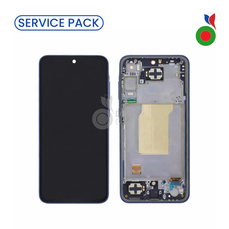 Ecran Complet LCD A35 5G (A356B) avec Chassis | NOIR/NAVY - SERVICE PACK | SAMSUNG AS..
