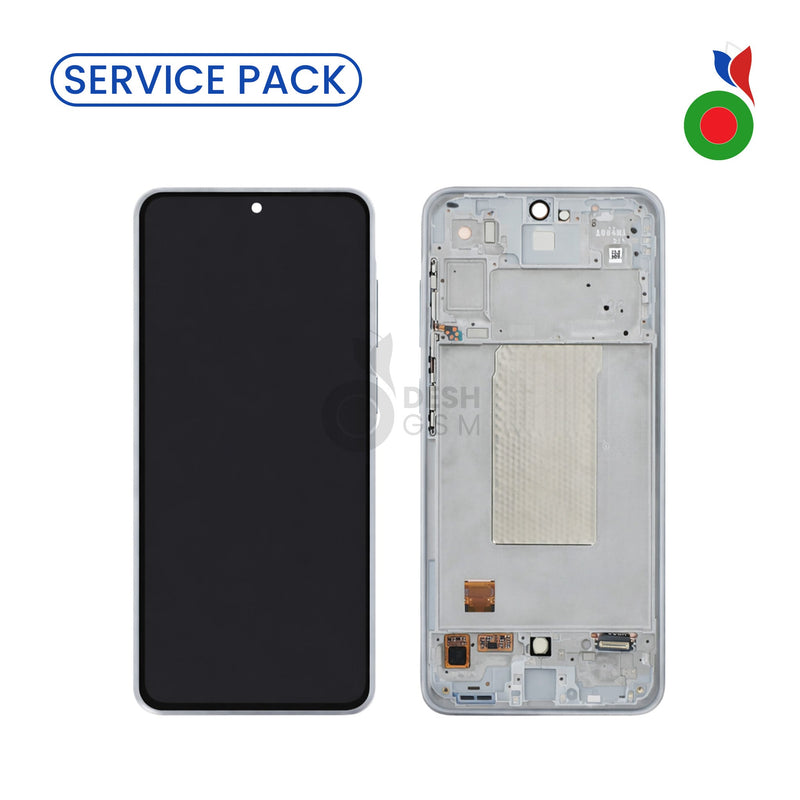 Ecran Complet LCD A36 5G avec Chassis (A366B) | BLANC - SERVICE PACK | SAMSUNG