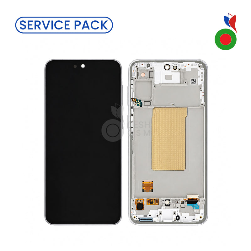 Ecran Complet LCD A37 5G (A376B) avec Chassis | BLANC - SERVICE PACK | SAMSUNG