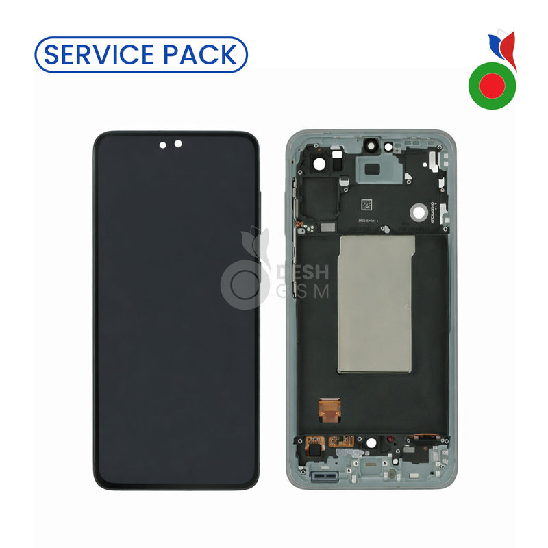 Ecran Complet LCD A56 5G (A566B) avec Chassis (VERT OLIVE) ASSEMBLED - SERVICE PACK | SAMSUNG