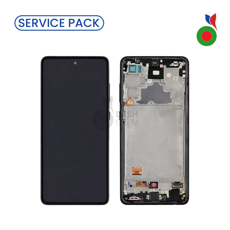 Ecran Complet LCD A72 4G/5G avec Chassis (A725F, A726B) | NOIR - SERVICE PACK | SAMSUNG