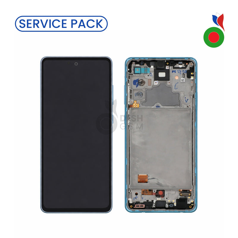 Ecran Complet LCD A72 4G/5G avec Chassis (A725F, A726B) | BLEU - SERVICE PACK | SAMSUNG