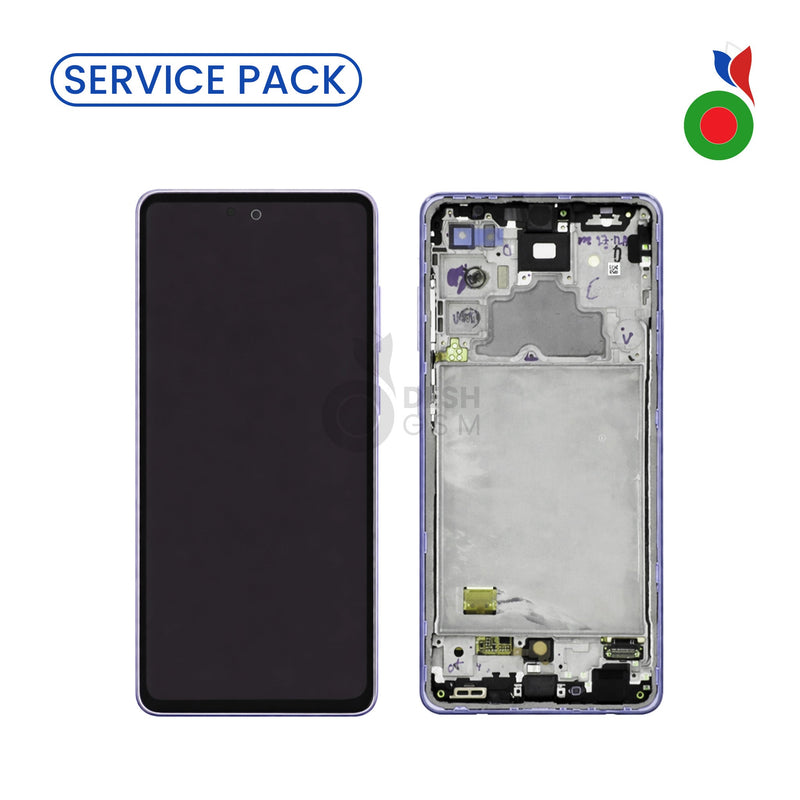 Ecran Complet LCD A72 4G/5G avec Chassis (A725F, A726B) | VIOLET - SERVICE PACK | SAMSUNG