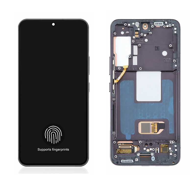 ECRAN Samsung Galaxy S22 5G S901B AVEC CHASSIS (SOFT OLED) NOIR