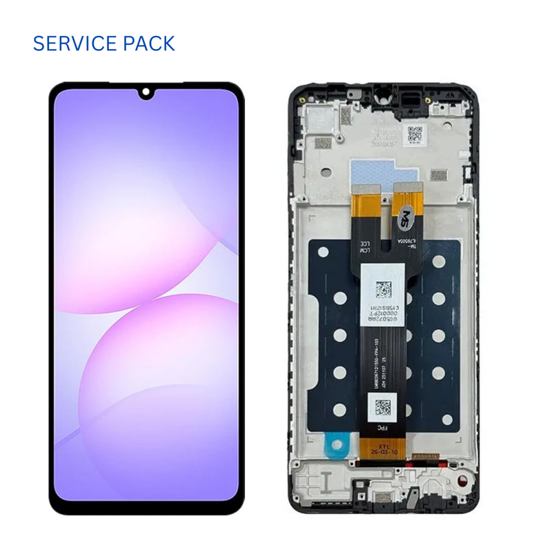 Ecran Complet SAMSUNG A07 5G A076B | Avec Châssis NOIR | SERVICE PACK