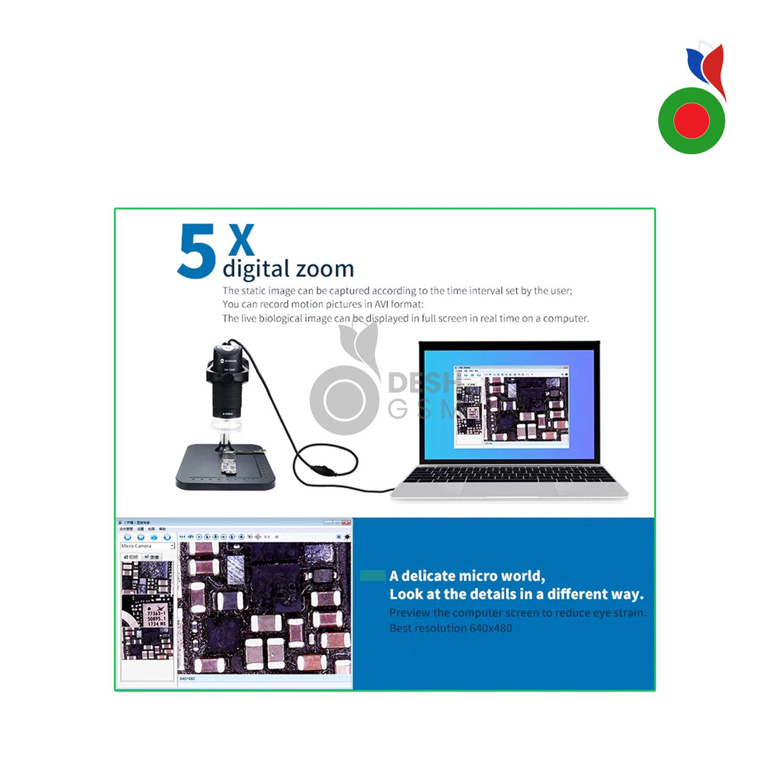 Digital Microscope 1000x with LED Lights (DM-1000S) | SUNSHINE