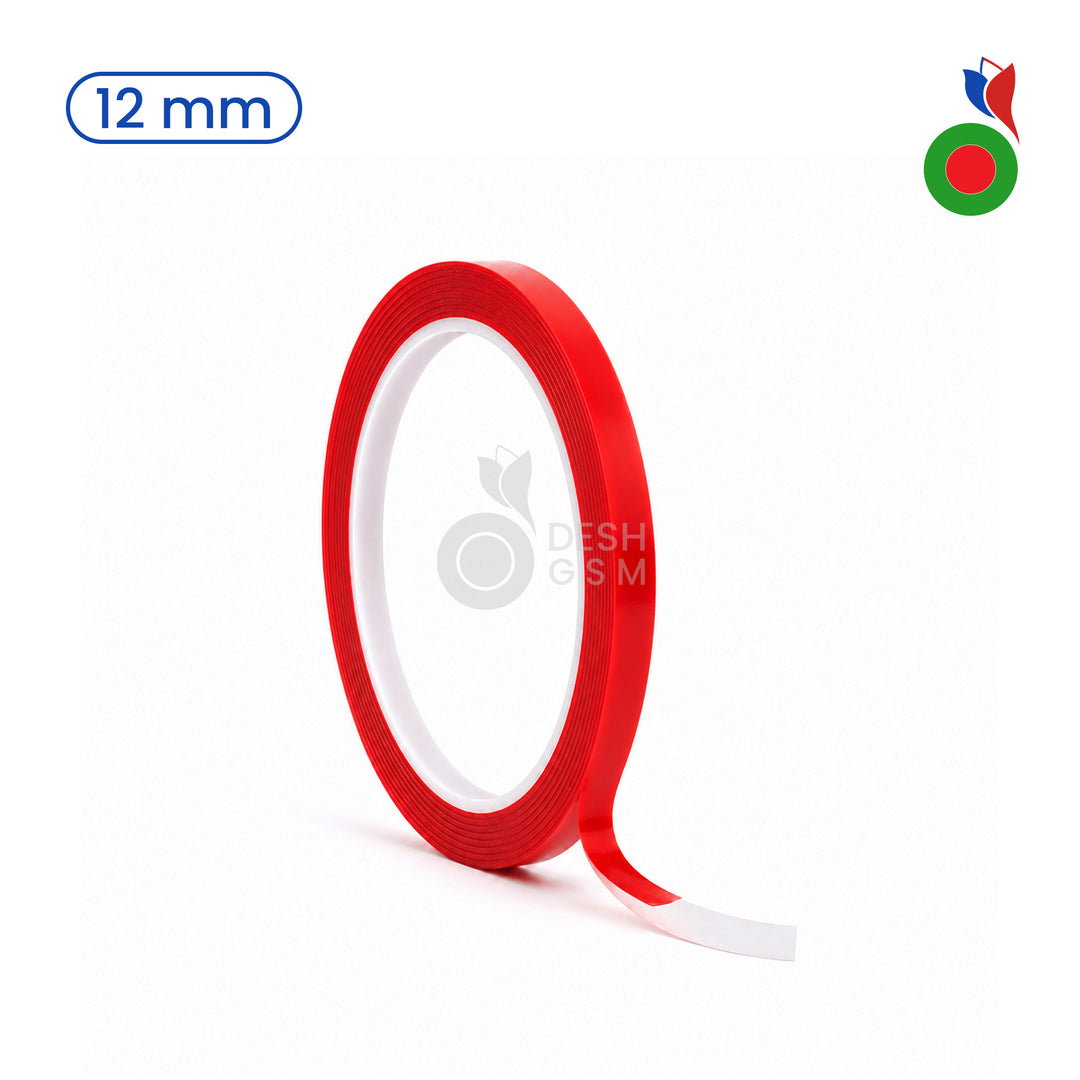 Double Face Adhesif Tape (Rouge) - 3m | Épaisseur - 12mm