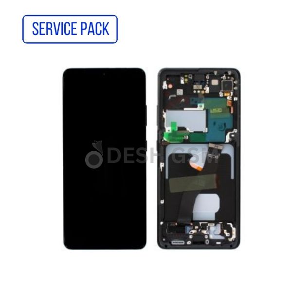 ECRAN LCD SAMSUNG S21 ULTRA G998B G998F/N  5G/4G SERVICE PACK AVEC CHASSIS (NOIR) AS...