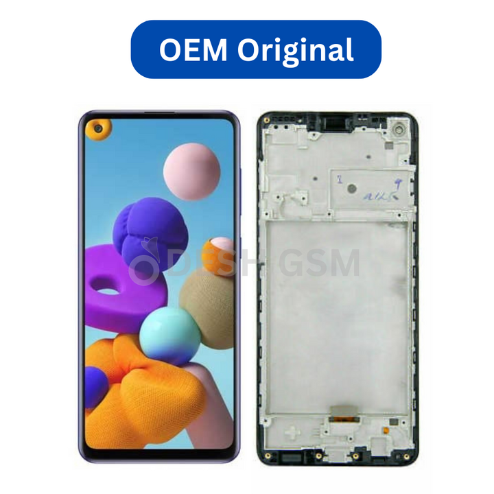 Ecran Complet LCD A21S 4G (A217F) avec Chassis (NOIR) - OEM | SAMSUNG