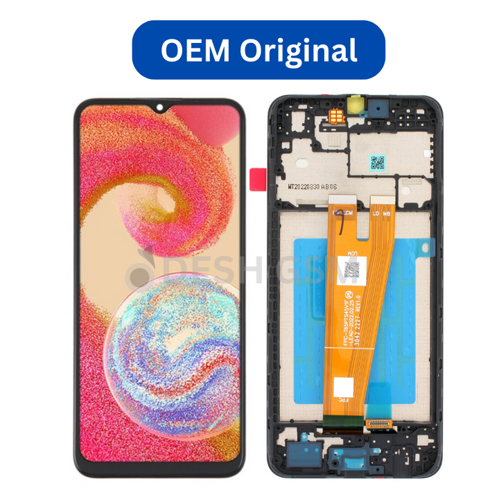 ECRAN LCD SAMSUNG SM-A045 (A04-2022) BLACK AVEC CHASSIS OEM ORIGINAL