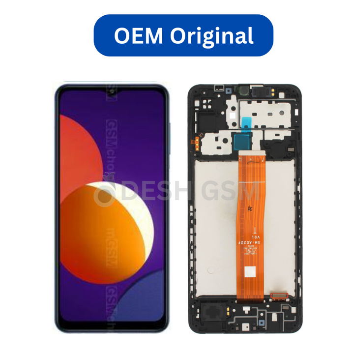 ECRAN LCD SAMSUNG SM-M127F (M12 2021) BLACK AVEC CHASSIS OEM ORIGINAL
