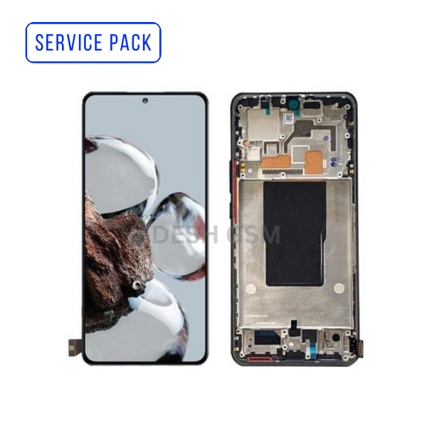 ECRAN LCD XIAOMI 12T 5G 2022 XIAOMI 12T PRO SERVICE PACK AVEC CHASSIS *NOIR*