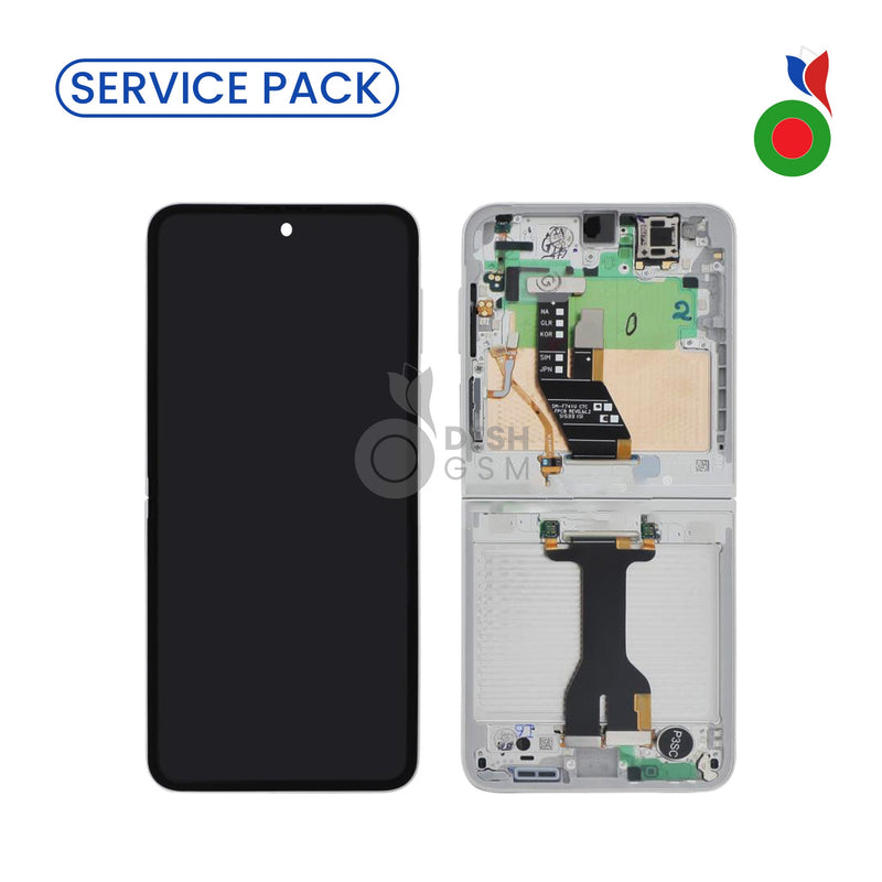 Ecran COMPLET Interieur Z Flip 7 FE 5G F761B | SERVICE PACK | BLANC | SAMSUNG