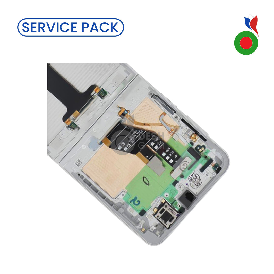 Ecran COMPLET Intérieur Z Flip 7 FE 5G F761B | SERVICE PACK | BLANC | SAMSUNG