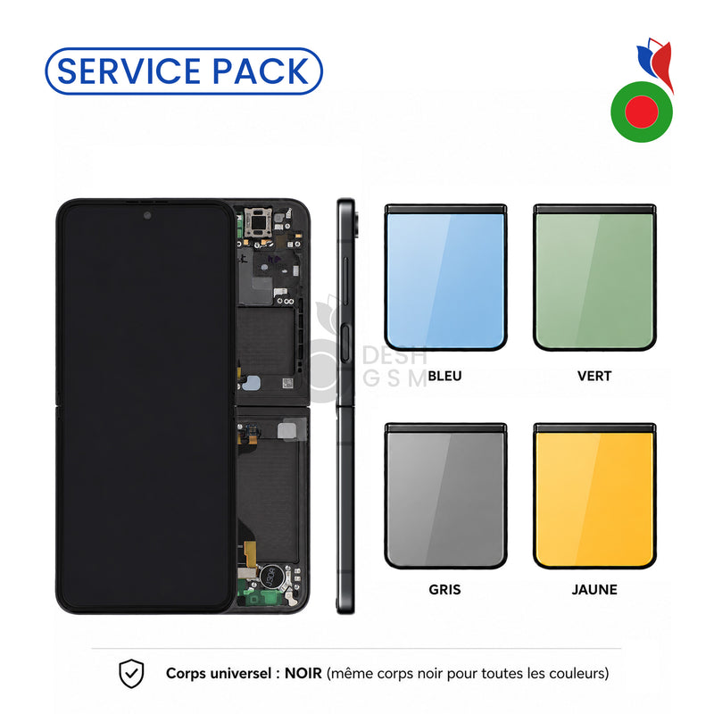 Ecran Complet Interieur Galaxy Z Flip 5 5G 2023 (F731B) - SERVICE PACK | BLEU, VERT, GRIS, JAUNE | SAMSUNG