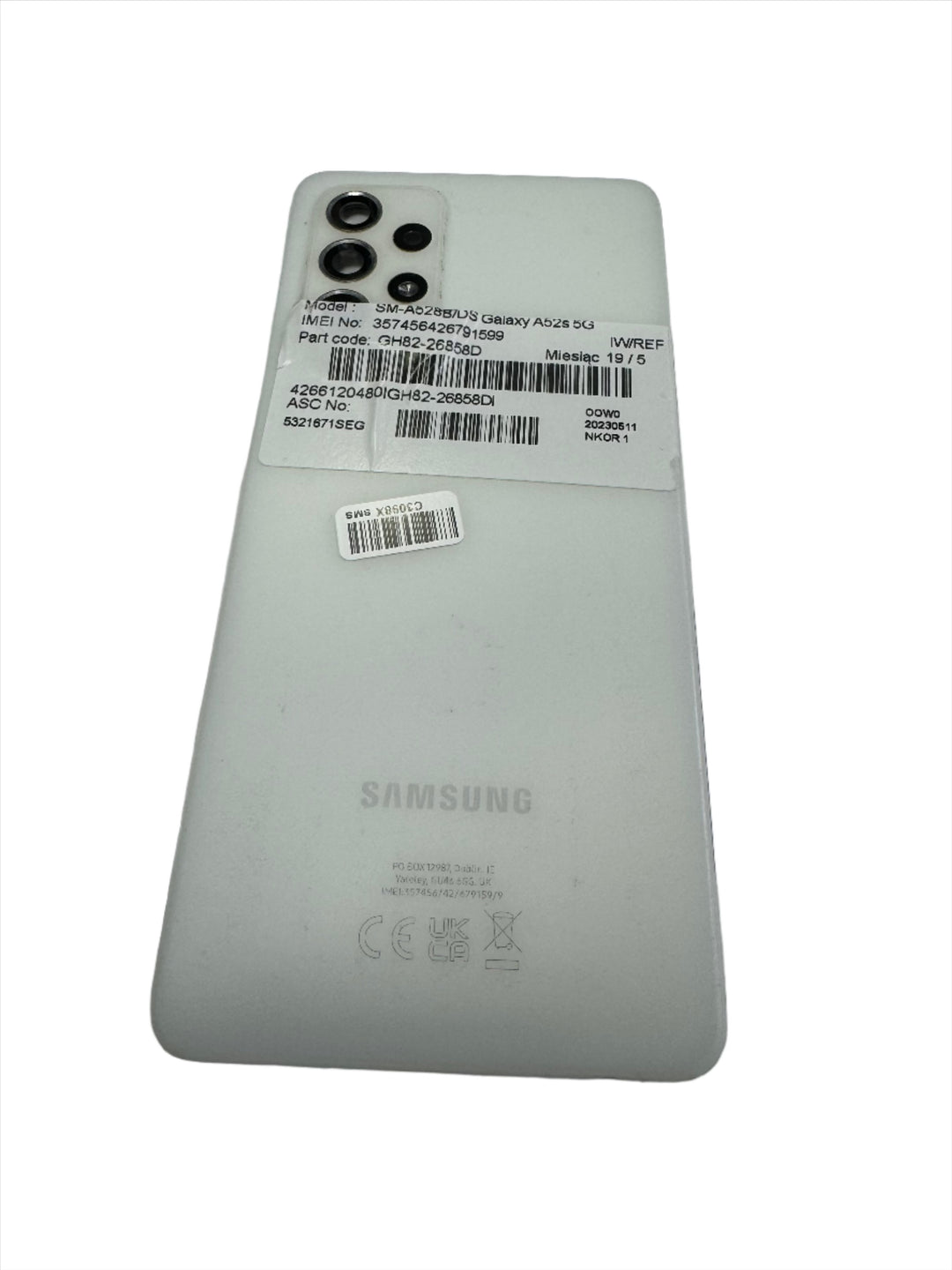Vitre arrière Samsung A52 4G/ 5G A52S A525B/ A526B A528B (Original Démonté) BLANC