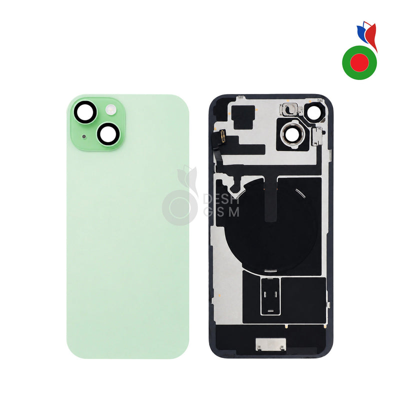 Vitre Arriere Complete avec MagSafe - iPhone 15 | VERT - Sans Marquage