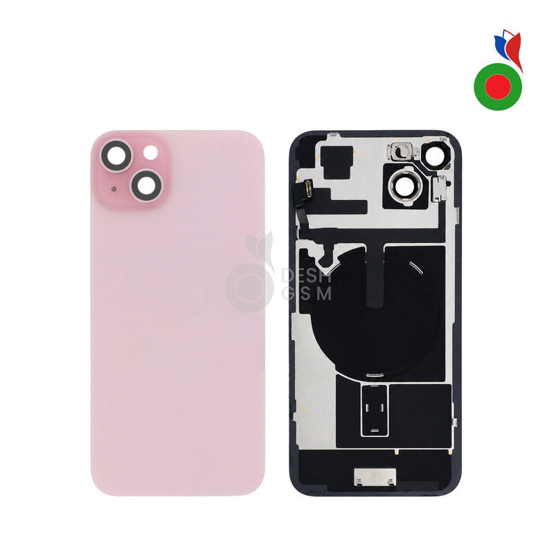 Vitre Arriere Complete avec MagSafe - iPhone 15 | ROSE - Sans Marquage