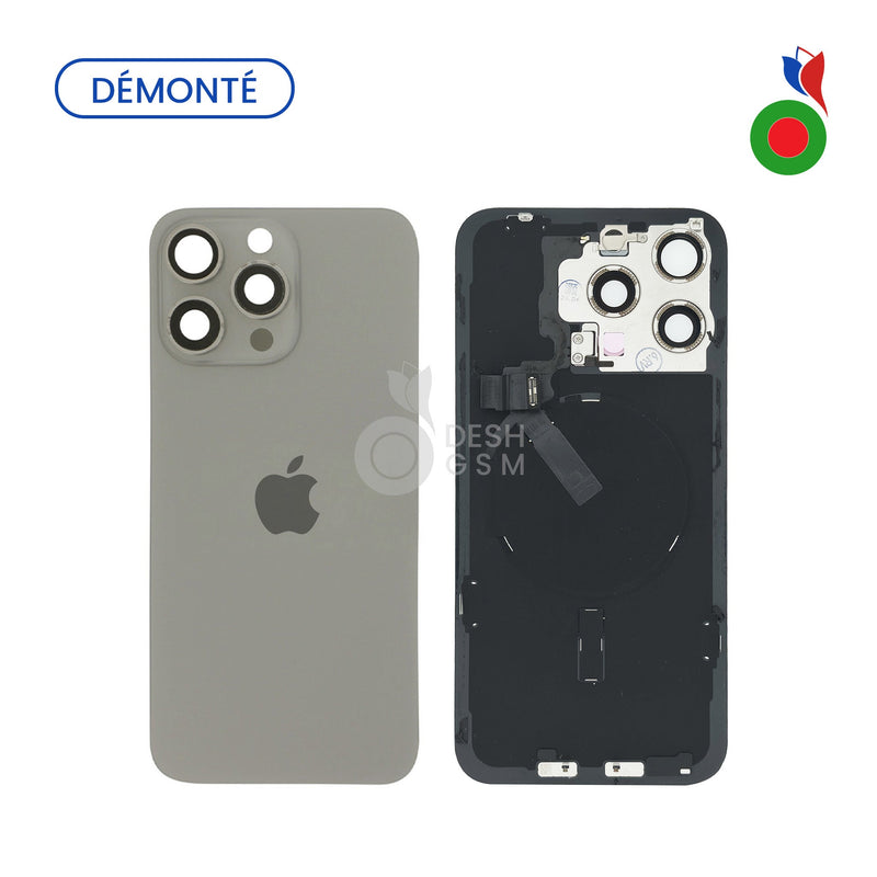Vitre Arriere avec MagSafe - iPhone 15 Pro Max | TITANE NATUREL (Original Demonte) - Grade A