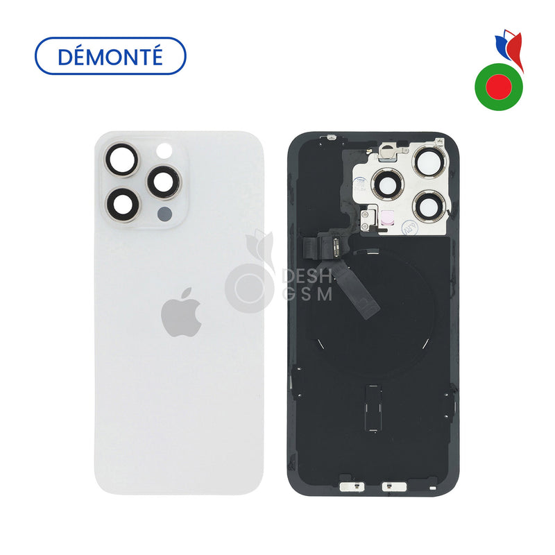 Vitre Arriere avec MagSafe - iPhone 15 Pro Max | TITANE BLANC (Original Demonte) - Grade A