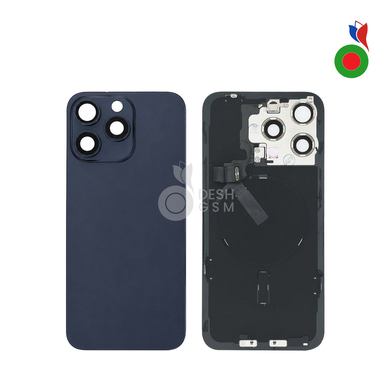 Vitre Arriere Complete avec MagSafe - iPhone 15 Pro Max | TITANE BLEU - Sans Marquage