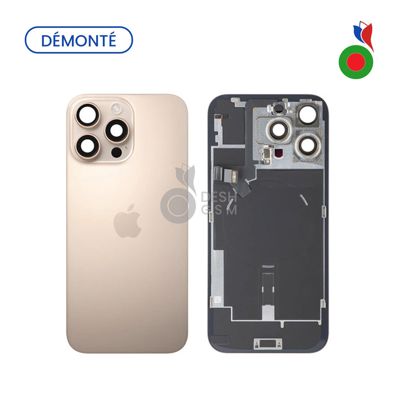 Vitre Arriere avec MagSafe - iPhone 16 Pro | TITANE DESERT (Original Demonte) - Grade A